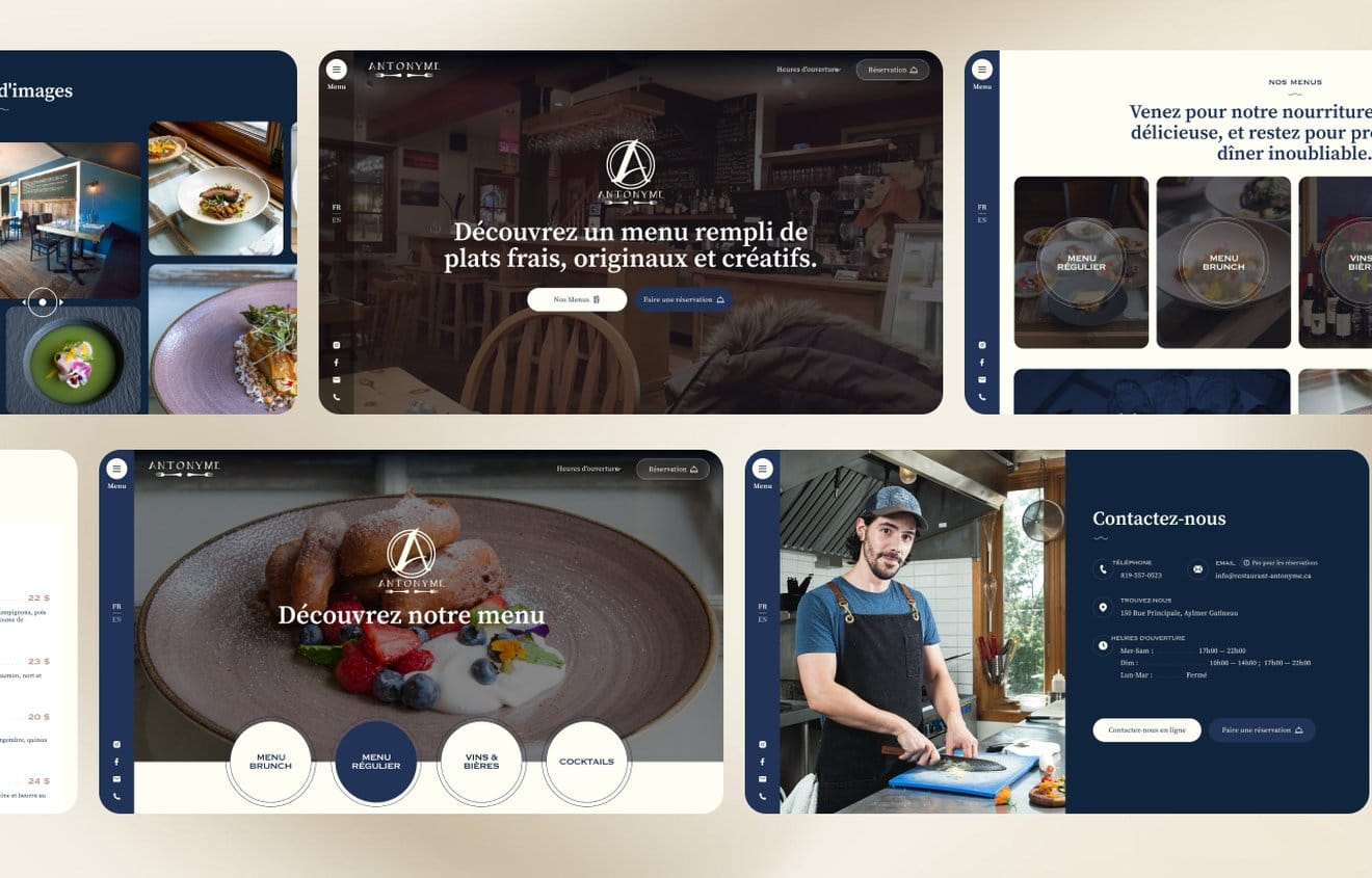 Site web du Restaurant Antonyme