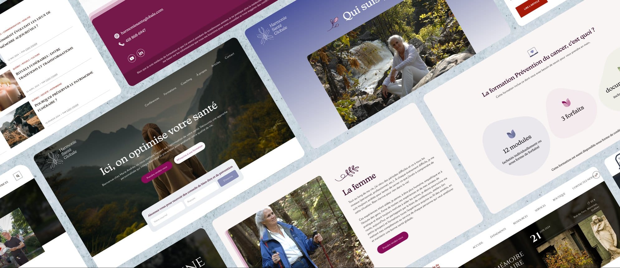 Site web d’Harmonie Santé Globale