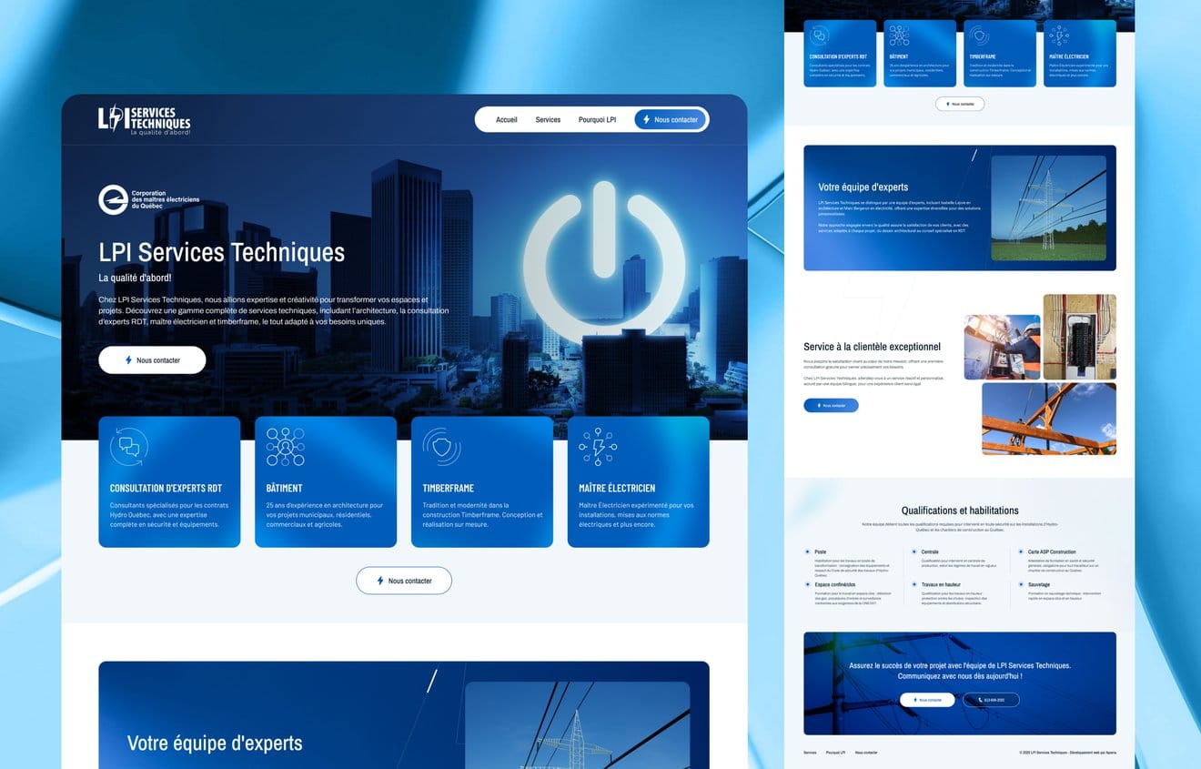 Site web de LPI Services Techniques