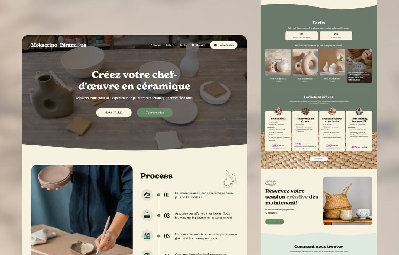 Site web de Mokaccino Céramique
