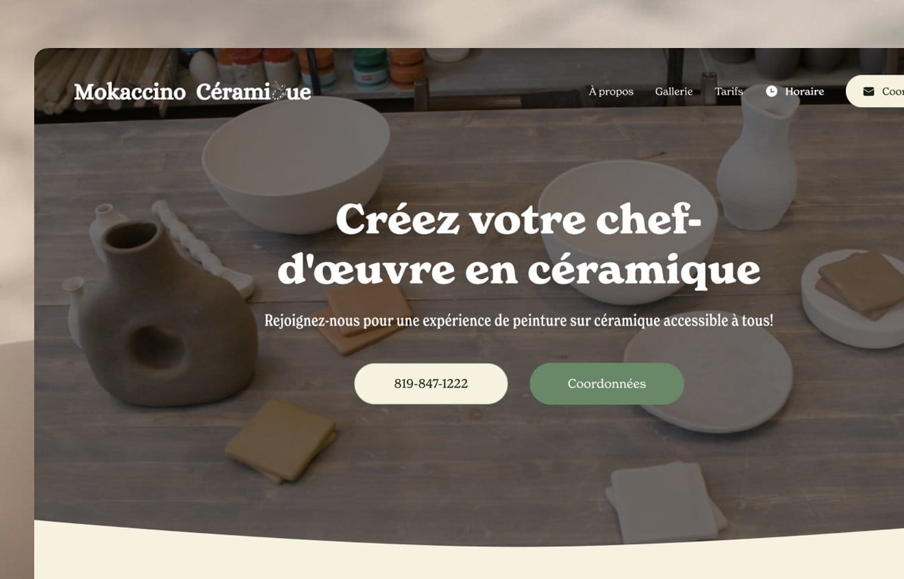 Site web de Mokaccino Céramique