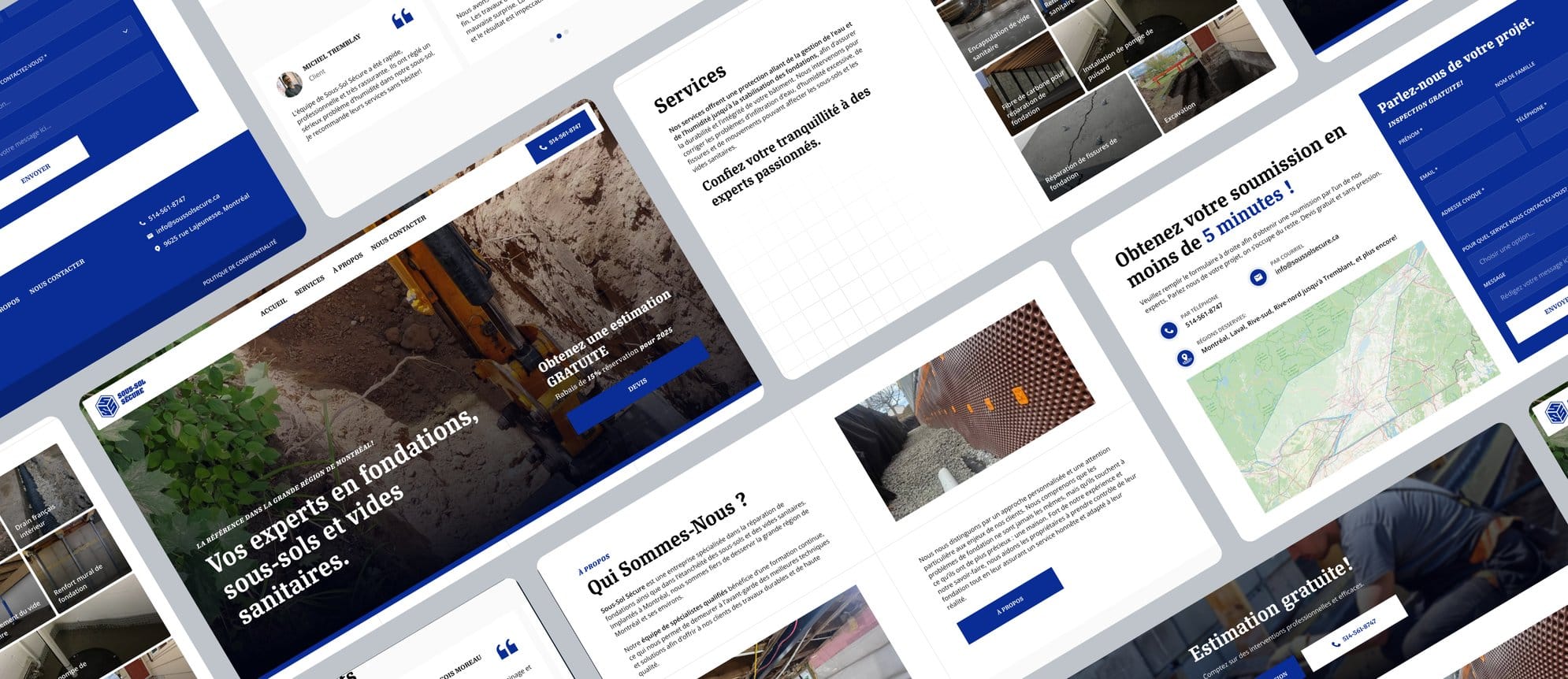 Pages du site Sous-sol Sécure