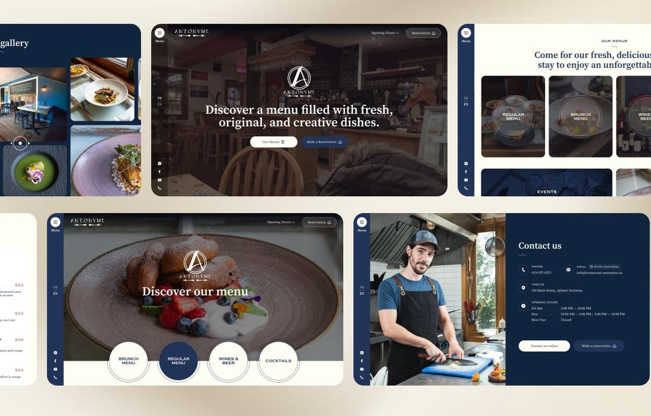 Restaurant Antonyme website